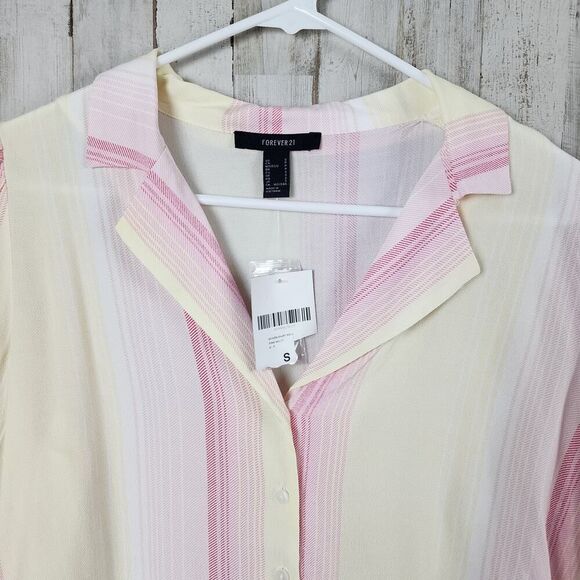 Forever 21 Sunshine Striped Crop Top Size Small - Picture 4 of 9